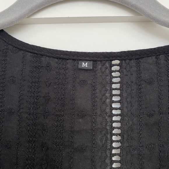 Black Front Tie Top - Picture 2 of 2